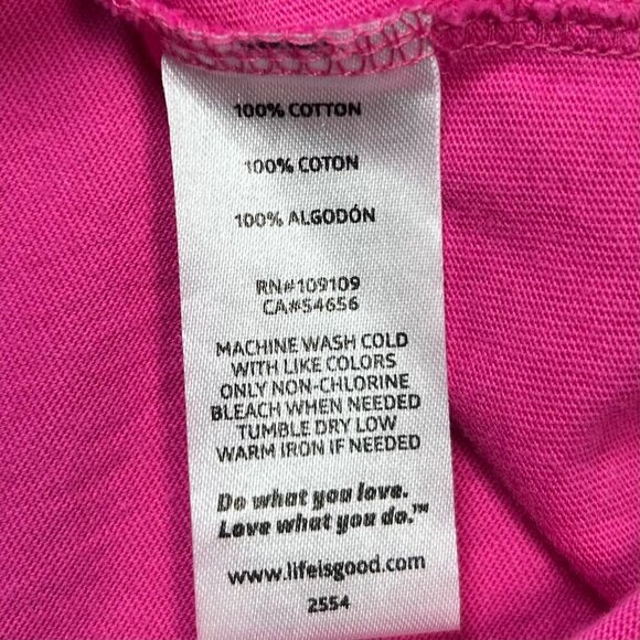 Life Is Good Crusher Tee Crew Medium Shirt Top Pink Cotton Soft Casual Outdoors - Picture 5 of 7